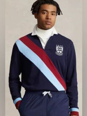 Polo Sport Ralph Lauren PSFC Rugby Shirt Classic Fit Striped Long Sleeve